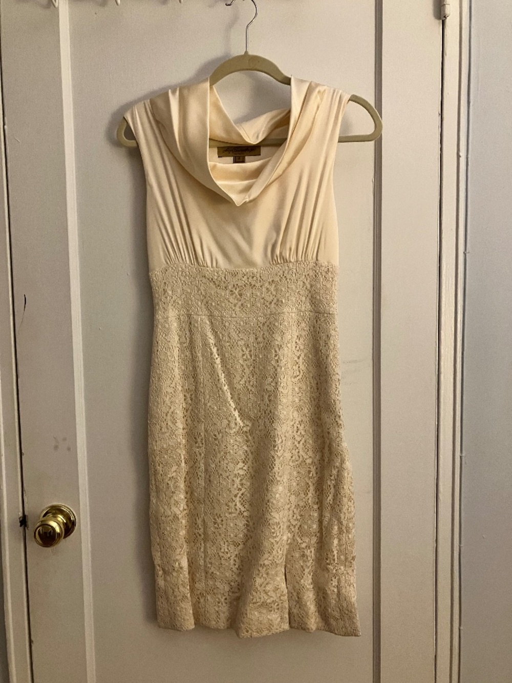 Anya Ponorovskaya satin and lace dress